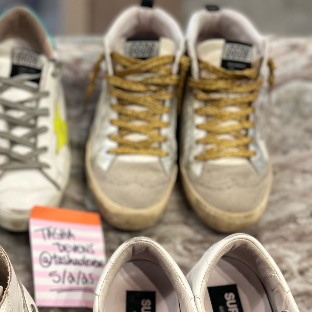 Rare Golden Goose Baseball Pinstripe Midstar Mids 37 7 - Picture 9 of 11